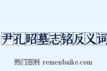 尹孔昭墓志铭反义词是什么意思的图片